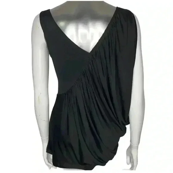 Le Chateau Black Asymmetrical One shoulder Top Size Small - Picture 3 of 4